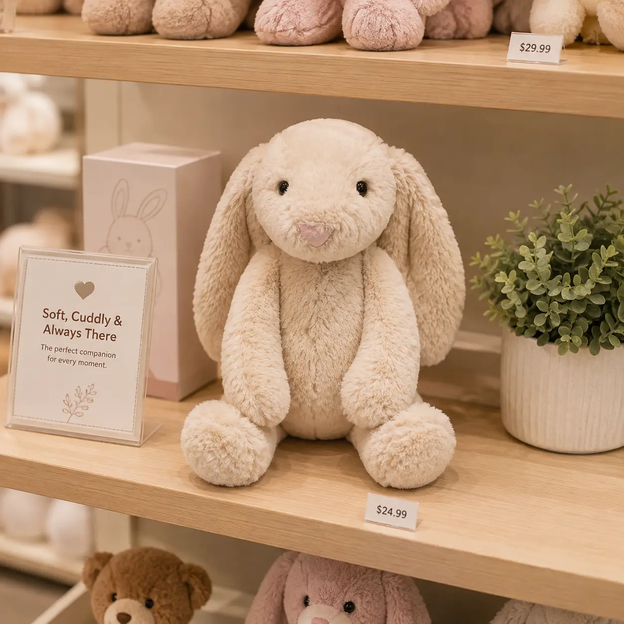 Adorable Jellycat Cream Bunny – Soft Cuddly Rabbit Plush Toy, Cozy Bedtime Buddy & Birthday Gift