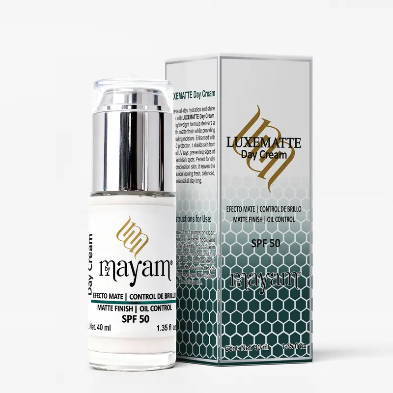 Mayam Beauty LUXEMATTE Day Cream SPF50 40ml Matte Finish Sunscreen Moisturizer Oil Control Niacinamides Hydrating Lightweight Facial UV Protection for Oily Skin - Hydrate