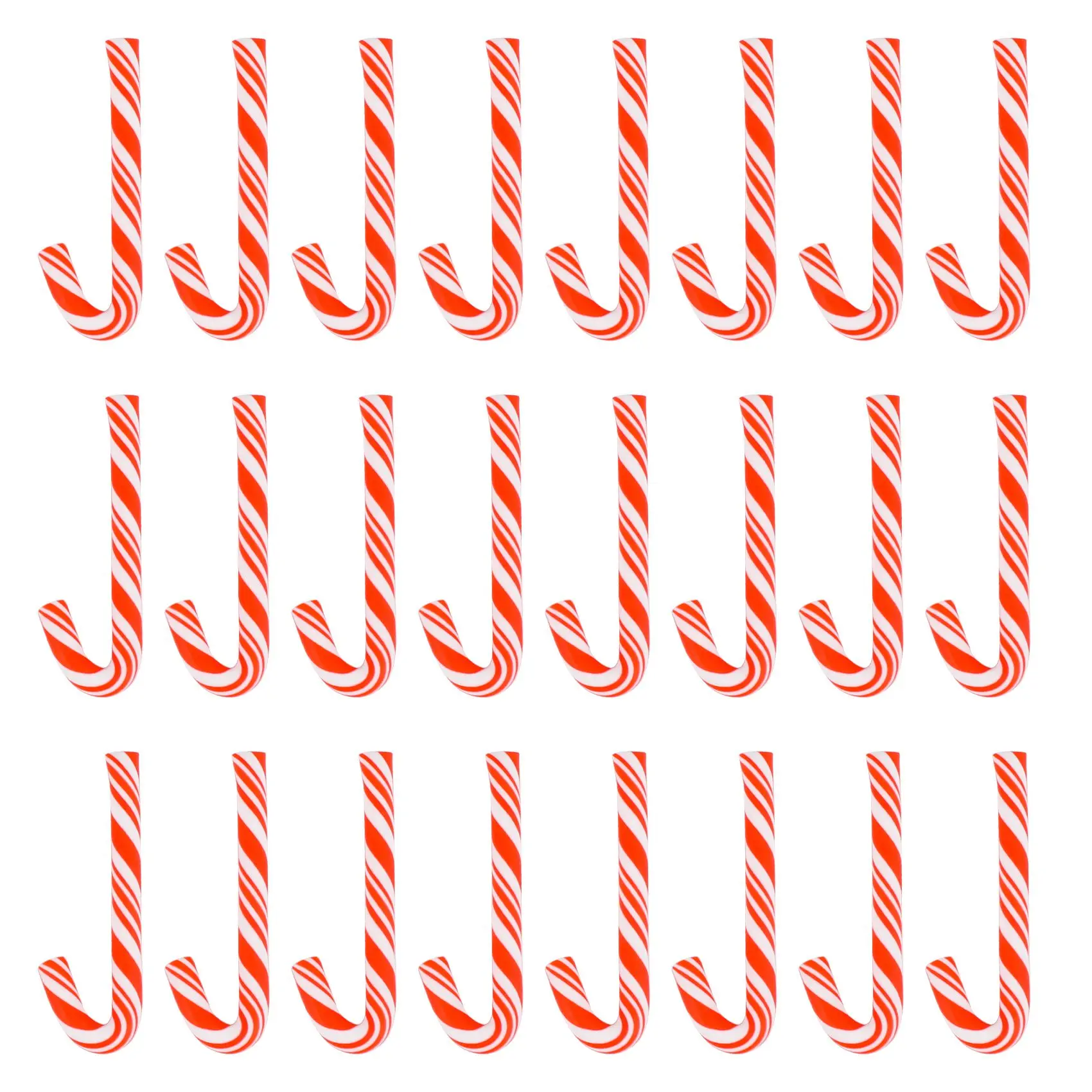 Miniature Candy Cane Ornaments, 50 Pcs 3cm Striped Plastic Charms with a Handmade Look for Christmas Love Crafts & Dollhouse Decor, Decorations