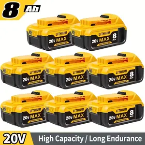Replacement for Dewalt 20V Max Battery: 8.0Ah Lithium Batteries Compatible with Dewalt Battery DCB208 DCB200 DCB204 Cordless Power Tools