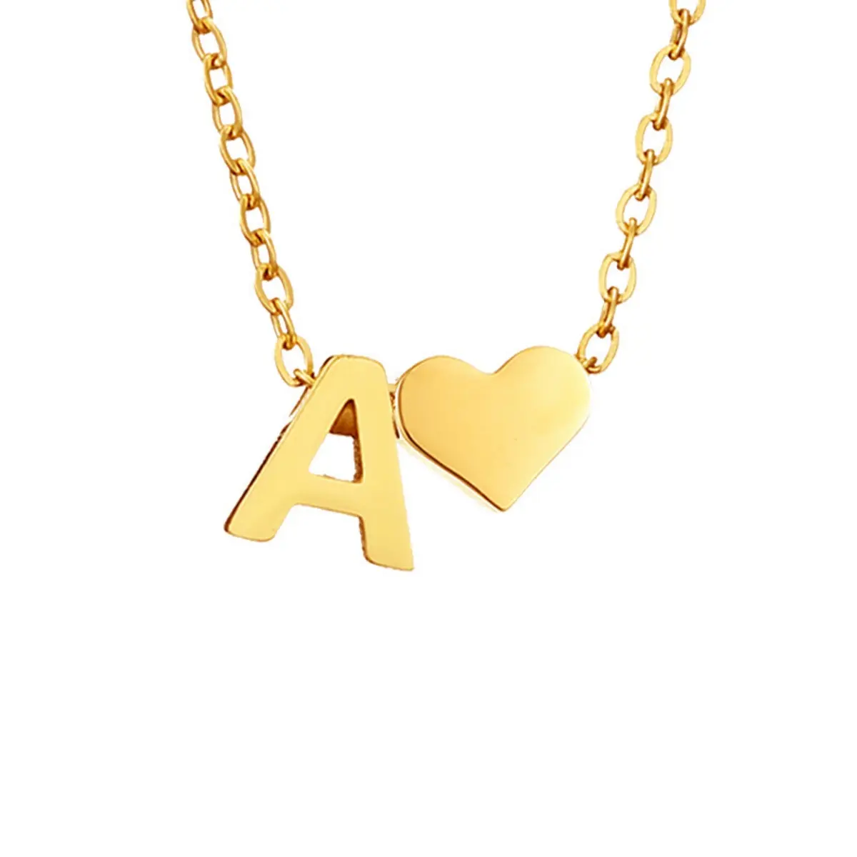 Say cute Personalized Initial Necklace – Waterproof Stainless Steel, Dainty Gold Letter Pendant (A-Z) with Heart Charm – Perfect Anniversary & Birthday Gift for Her jewelry tiktok