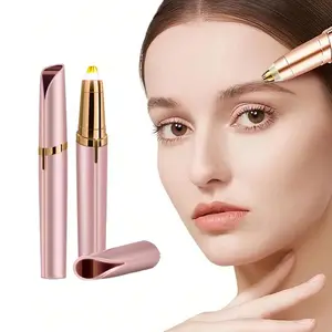 Facial & Eyebrow  Rechargeable Hair Remover for Women ,For Face Eyebrows Lips Trimmer with Light,Painless Electric Hair Removal Comfort rose gold Eyebrow Trimmer, Eyebrow Shaper