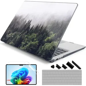 Case for Microsoft Surface Laptop (2024), Windows 11 Copilot+ PC, 13.8 Inch Touchscreen Display, Protective Plastic Hard Shell Case with Keyboard Cover  Screen Protector  Forest