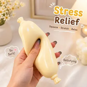 Limited Time Deal + FSHandmade Cheese Stick Squishy Ball For Boys Girls Stress Relief Squishy Fidget Toy Soft Elastic Palm Grip