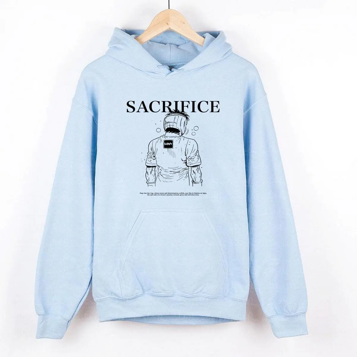 Women's Casual Hajime No Ippo Makunouchi Ippo Anime Double-Printed Vintage Cotton Hoodie Sweatshirt, Unisex Top