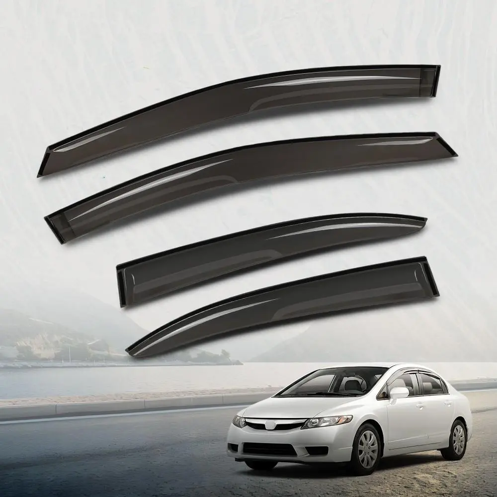 Rain Guards Fit For Honda Civic 2006-2011,2012-2015,2016-2020 4-Door Sedan Window Vent Visors