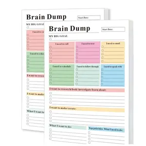 Brainstorming Planner Notebook, Weekly Planner, 50 Tear-Off Pages, Daily Organizer for Work and Personal Tasks, Focus Practice Book, Perfect Holiday Gift