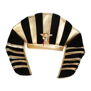 Halloween Egyptian Pharaoh Hat Accessory  Egyptian Golden Pharaoh Hats, One Size Fits All, Perfect for Both Festivals, Ambiance Essential