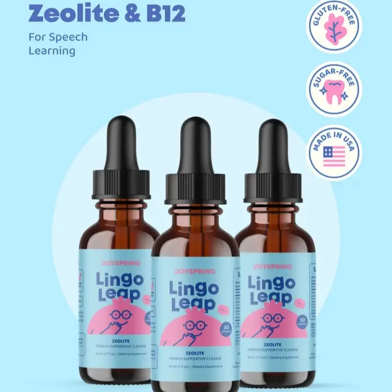 JoySpring LingoLeap for Kids - Zeolite Drops with B Vitamins - Support Speech Learning (3 Pack)