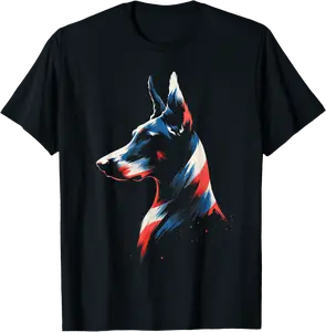 4th Of July Doberman Pinscher USA American Flag Patriotic T-Shirt - Robynreede Shop 35B0D9FQC6V7