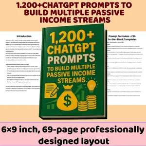 Chatgpt Prompt Plan Book, Ai-Driven Tool Kit, 69 Page Guide, Build Passive Income Sources, Create Digital Products & Courses
