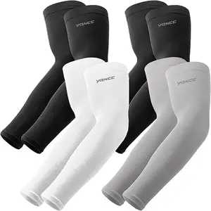 4 Pairs Arm Sleeves, Cooling UV Sun Protection Sports Compression Sleeves for Men Women, Golf Basketball Arm Sleeves