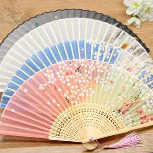 Chinese Style Hand Fan without Base, 1 Count Wooden Handle Folding Fan, Elegant Fan for Women & Girls, Home Decor, Party Favors, Gift for Friend