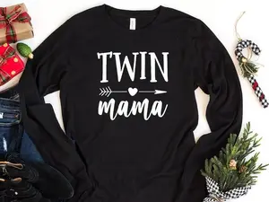 Twin Mama Long Sleeve Shirt, Mom Of Twins Long Sleeve Shirt, Mothers Day Gift, Shirts For Mama, Gift For Twin Mom, Mother's Day Shirt
