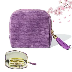 Fashionable Solid Color Jewelry Storage Bag, Luxury Tassel Zipper Pouch, Portable Travel Organizer for Rings, Necklaces, Bracelets, Velvet Anti-Tarnish Soft Case, Great Gift for Women