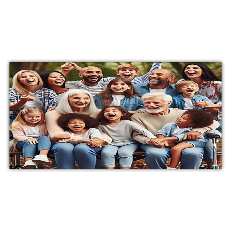 Extra Large 24*48-inch Custom Framed Canvas Family Portrait Wedding photos - Perfect Gift for Friends and Families | Ideal Room Decor, Wall Paintings for Living Room, Living Room Wall Decor, Highquality Print,Christmas decorations, Christmas gifts