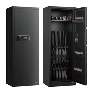 VEVOR 6-8 Gun Safe, Long Gun Cabinet for Rifles and Pistols, Quick Access Rifle Safe with 3 Ammo Slots and 2 Adjustable Racks, Large Digital Cabinet with Key and Password Lock