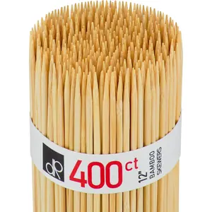 12"   Skewers Sticks, 400  Skewers for BBQ, Grilling, Kabob, Appetizers, Fruits, Smores, , Brunch, Fondue Sticks, Barbeque, DIY Crafting, 12 inch (400 pack)