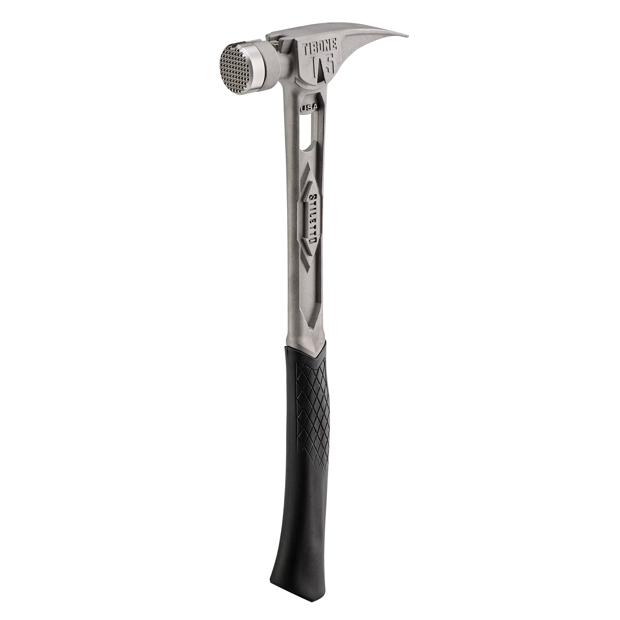 Stiletto TIB15MC 15oz TIBONE™ Milled Face Titanium Hammer with Hammer Head, Grip Handle, Curved Design