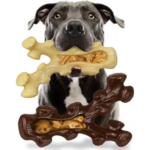 2 Pack Dog Chew Toys for Aggressive Chewers,Boredom and Stimulating Best Dog Toys for Medium/Large Breed,Tough Almost Indestructible Dog Bones for Teeth Cleaning and Training