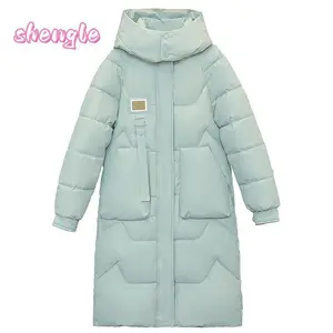 Hooded Long Puffer Coat Women Long Ladies Quilted Outerwear Jacket Big Pocket, Water Repellent Winter Warm Basic Long Sleeve Tops Coat Can be used with raincoat