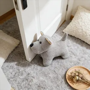 Westie Dog Door Stopper, Cute Animal Fabric Door Wedge, Blocks Summer Drafts & Bugs, Heavy Duty, Ideal for Apartment, Bedroom, and Office, No Installation Needed