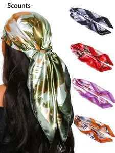 Women's Elegant Tie Dye Print Square Scarf, Fashionable Soft Lightweight Scarf for All Seasons, Casual Versatile Scarf for Women