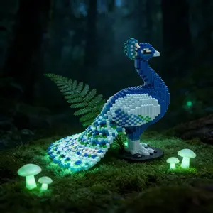 Blue Dreamy Peacock 3D Puzzle Building Piece, Home Office Decor, Party Decoration, Ideal Housewarming Gift, Holiday Present