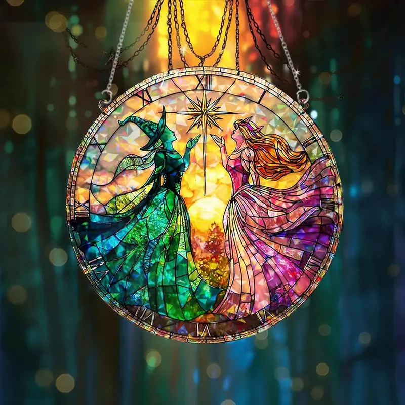 Personalized Wicked Glass Ornament 2025, Elphaba and Glinda