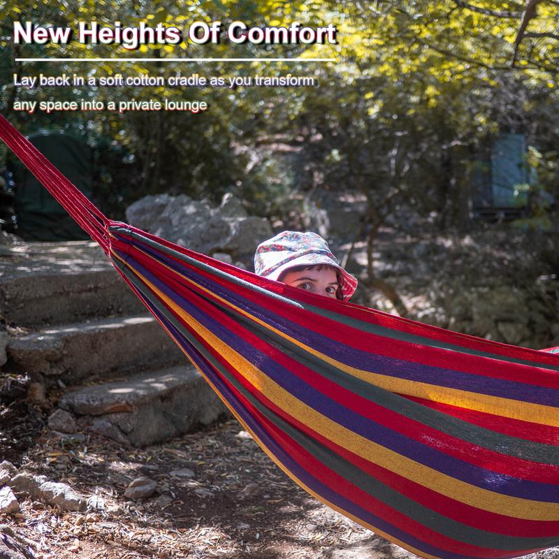 SZHLUX Double Hammock,Cotton Hammock Portable Hammock with Carry Bag,Perfect Camping Outdoor/Indoor Patio Backyard