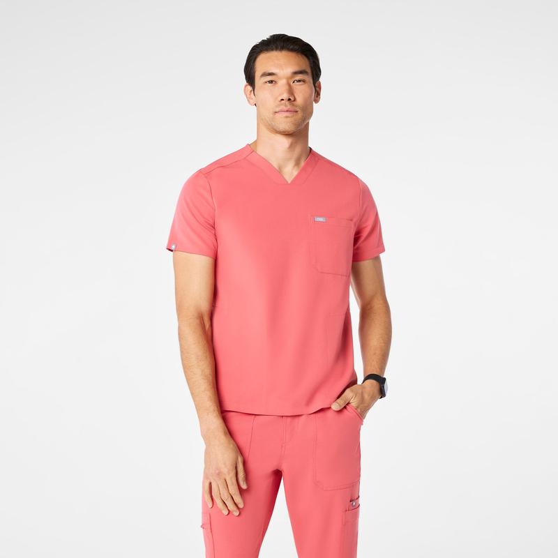 men's Pulmonary Pink Chisec - Three-Pocket Scrub Top