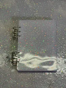 White Sparkle Glow Epoxy Notebook