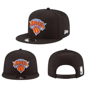 New York Knicks Black Team Color Basic NBA New Era 9FIFTY Snapback Hat Unisex Streetwear Hats Collector Style Headwear for Baseball and Urban Fashion Lovers