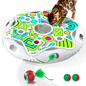 BENTOPAL Interactive Hide and Seek Cat Toy Set | Endless Fun for Your Indoor Cat with Motion Activated Ball