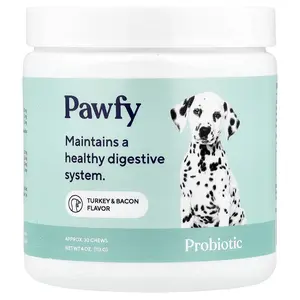Pawfy Probiotic, For Dogs, 6 Months+, Turkey & Bacon, 30 Chews, 4 oz (113 g)