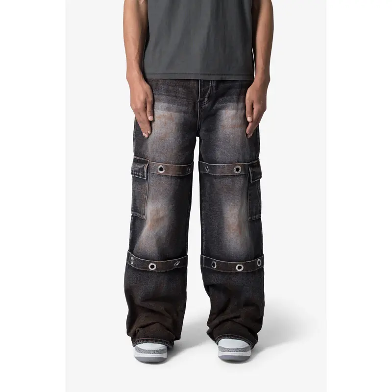 Tripp NYC X-Strap Pants [BLACK FOG WASH DENIM] - TikTok Shop