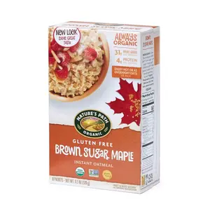 Nature's Path Organic Gluten Free Brown Sugar Maple Instant Oatmeal, 8 Packets, Non-GMO, 31g Whole Grains, 4g Plant Based Protein, 11.3 Ounce