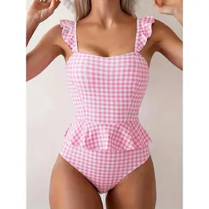 Women's Crystal-Embellished Tankini Swimsuits - Upside Down Triangle Swim Top, Thong Bottom