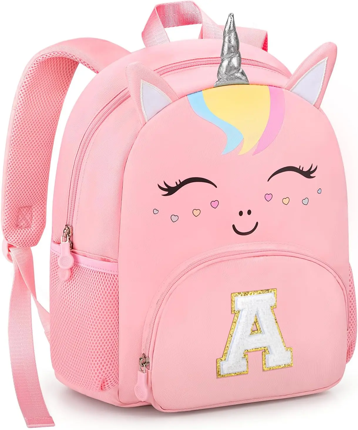 Personalized Initial Toddler Backpack for Girls Preschool Kindergarten Backpack Cute Kids Backpacks for Girls Kids Daughter Granddaughter,Birthday Gifts for back to School,Day Trips (Pink(Age 2-6), A)
