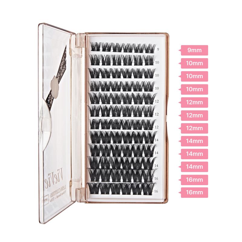VieVie Wide Lash Clusters 72pcs DIY Eyelash Extension Lashes 9-16mm Mix Individual Eyelashes Natural Look for Makeup Makeover