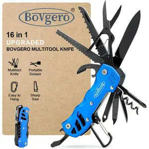 Multitool Knife, 16 in 1 Pocket Knife, Handmade Multi Tool Knife, Gift for Men boyfriend dad him husband, Blue