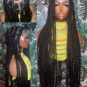 Full Lace Braided Wig Loose Braid with Human Hair Base for Natural Look and Comfortable Wear