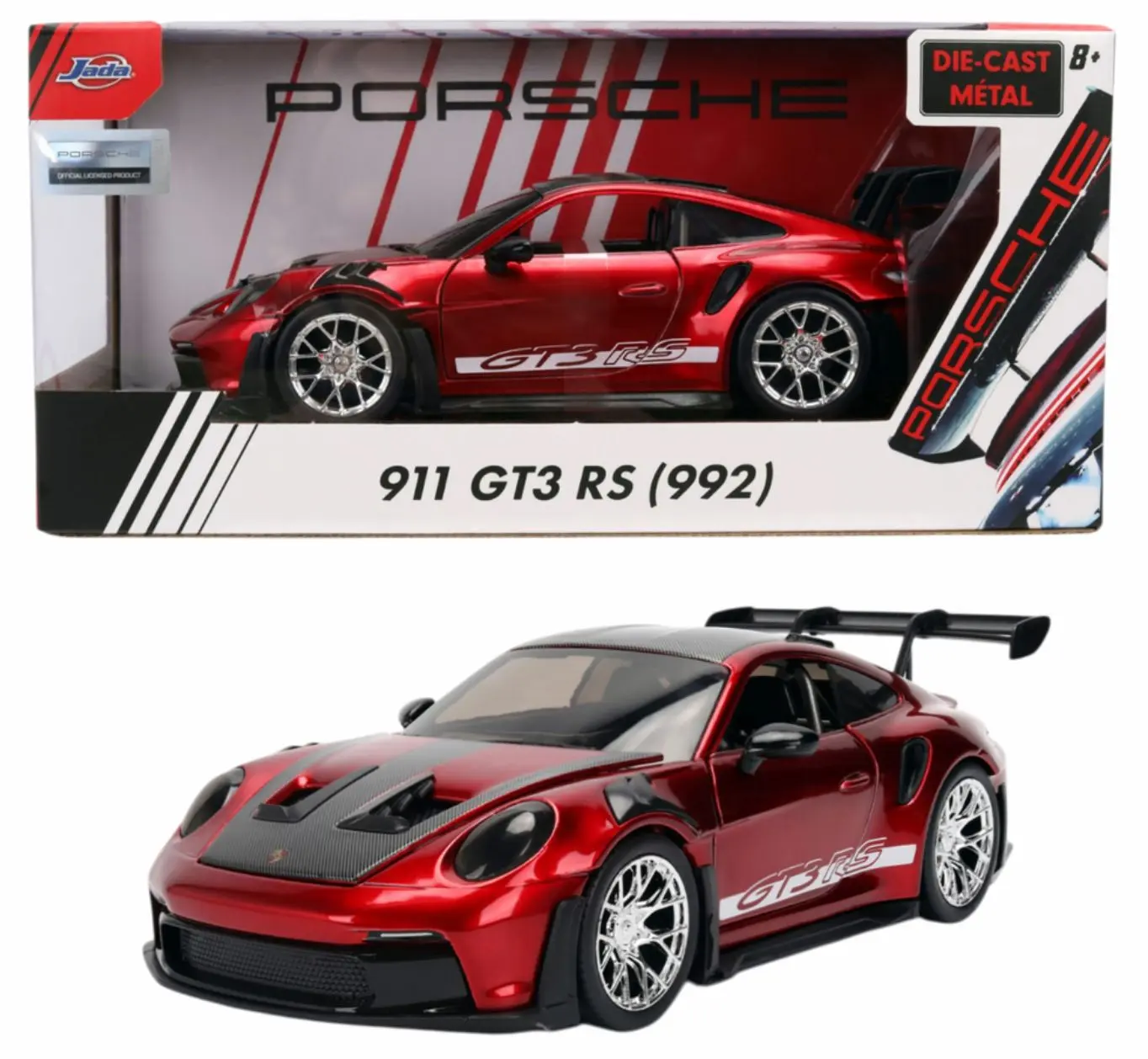 1:24 Porsche 911 GT3 RS (992) Candy Red Diecast Model Car Jada Toys