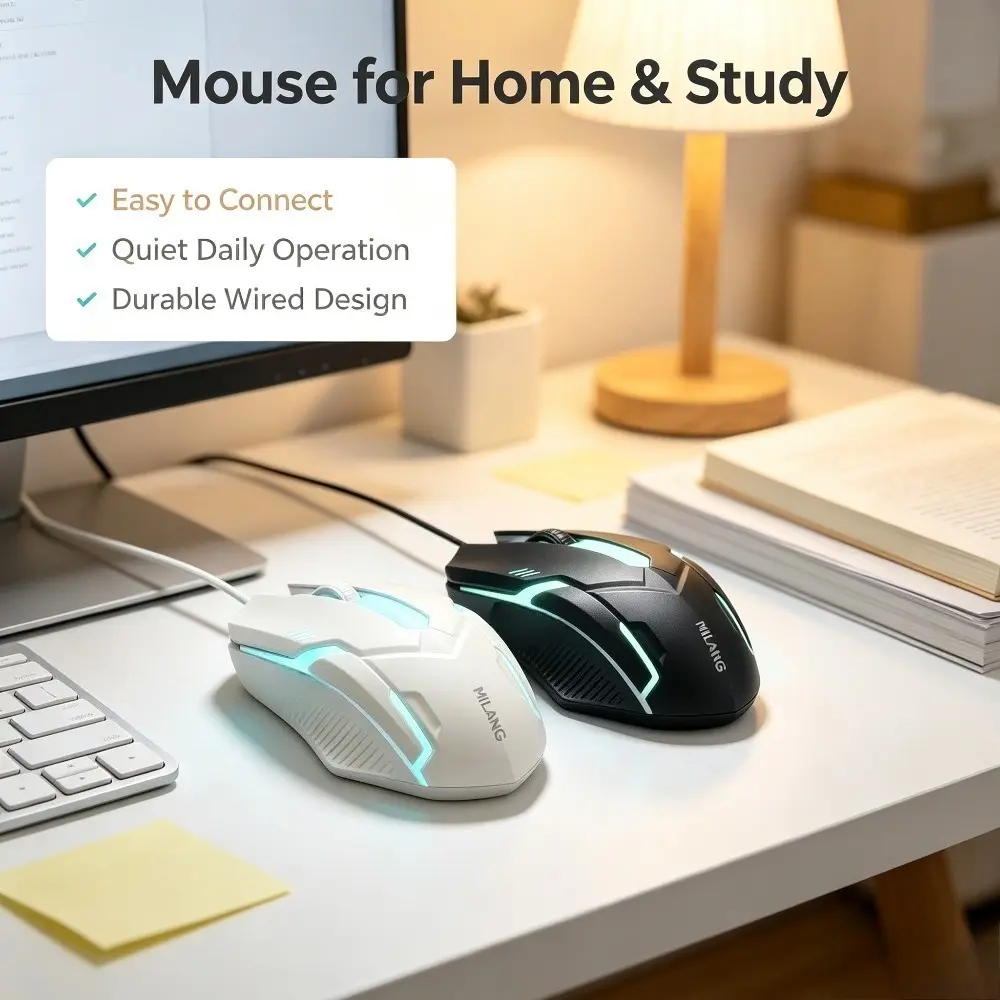 1pc Wired USB-RGB Backlit Ergonomic Computer Mouse - Plug-and-Play, Suitable for Desktop, Laptop, Home Office Indoor Recreation Use