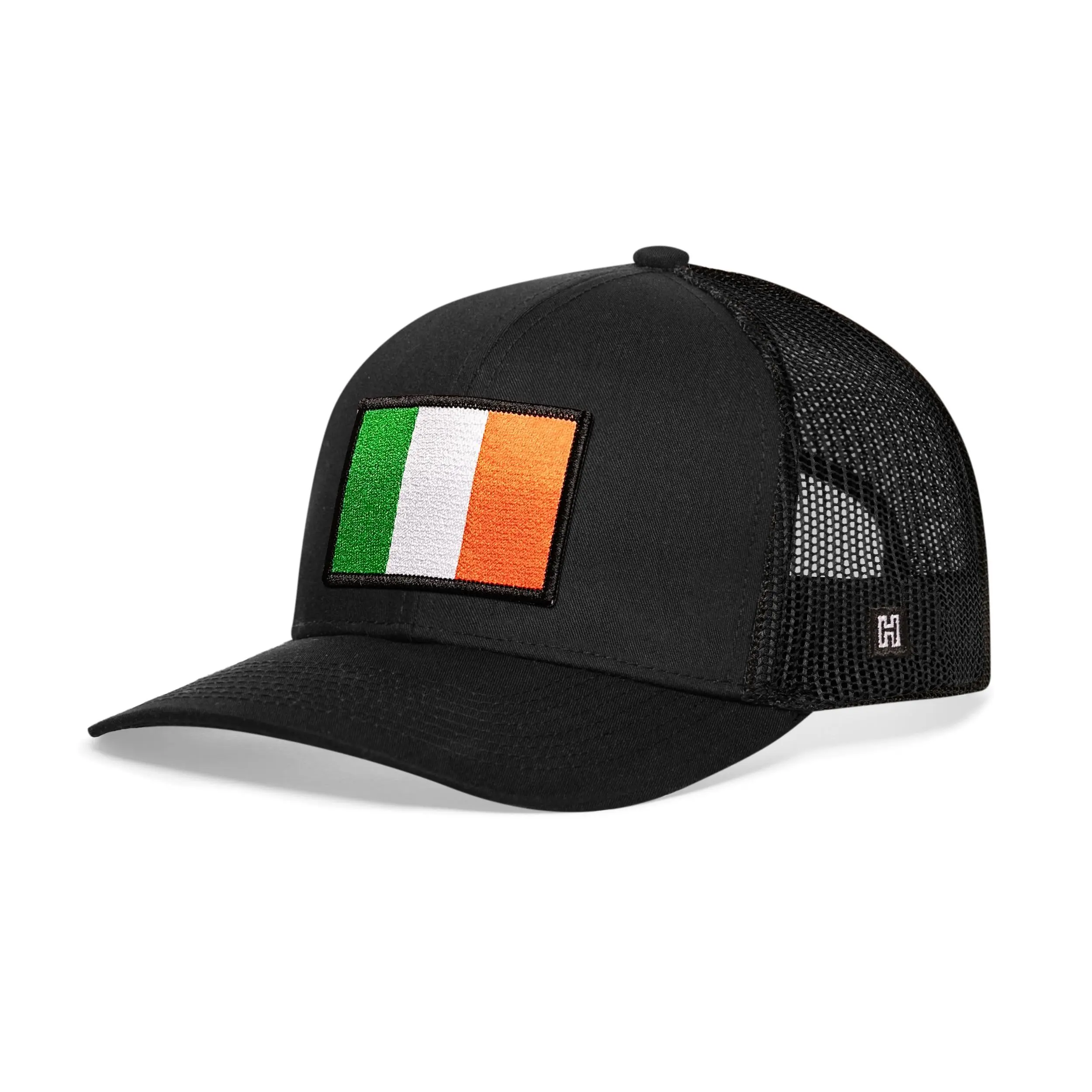 Ireland Flag Trucker Hat  |  Black Irish Snapback