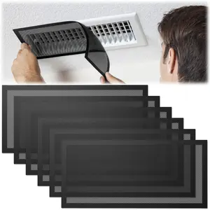 Floor Register Vent Cover- 5.5"x12"  Air Vent Screen Mesh Cover, PVC Vent Mesh Floor Register Cover Plastic Vent Screen for Wall Ceiling Floor Catch Debris Hair Filters (6 Pack)