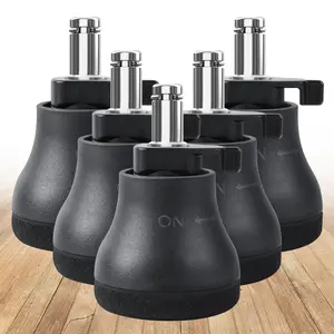 Bell Glides Office Chair Swivel Caster Wheels to Fixed Stationary Castors, Felt Pads with Anti-Slip Suit for Tile, Carpets and Floors, Chair Feet Wheel Stopper 5pcs