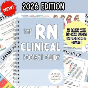RN Clinical Pocket Guide Nursing Student Reference, Bedside Notes, Essential Clinical Skills & Quick Study Guide for School, Exams & Practice