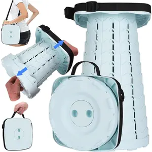 Upgraded Square Collapsible Stool, 400lb Max Weight, Lightweight But Sturdy, Portable Retractable Folding Telescoping Foldable Camping Stool for Adults Outdoor Fishing Hiking Travel BBQ