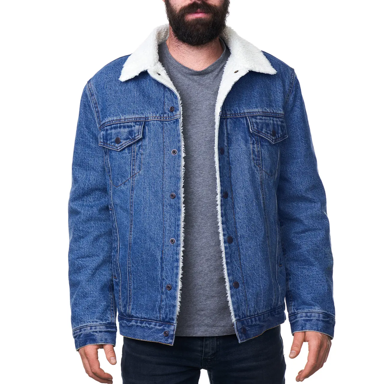 Alpine Swiss Ryker Mens Sherpa Lined Denim Trucker Jacket Alpine Swiss Ryker Mens Sherpa Lined Denim Trucker Jacket
